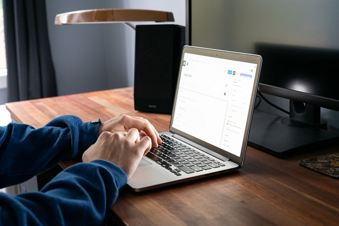 web developer at desk