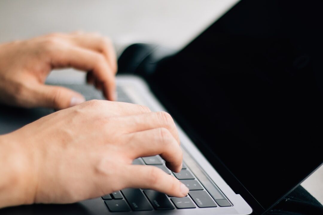 programmer working on blog code